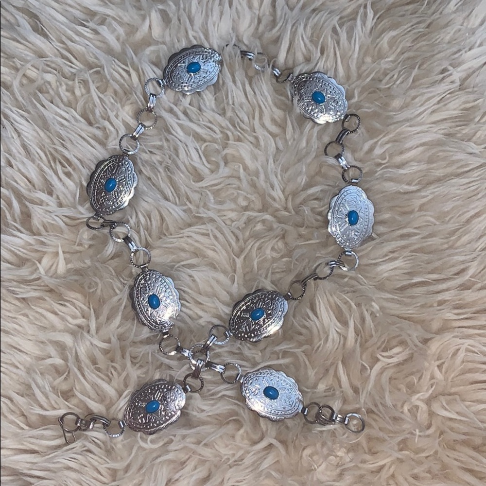 Silver and Turquoise Concho Belt
